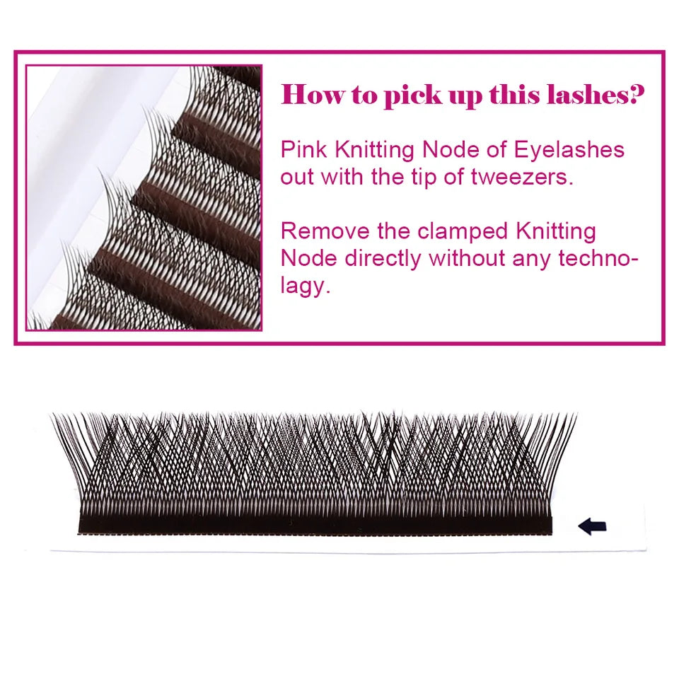 10 PCS Fadvan YY Shape Black Eyelashes Extensions Two Tip Lashes Premade Fan Lashes Faux Mink YY Lashes