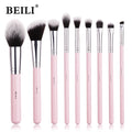 BEILI Pink Premium Makeup Brushes Set with Brush Organizer Foundation Powder Eyeshadow Eyeliner Contour Brushes Cosmetics Tool