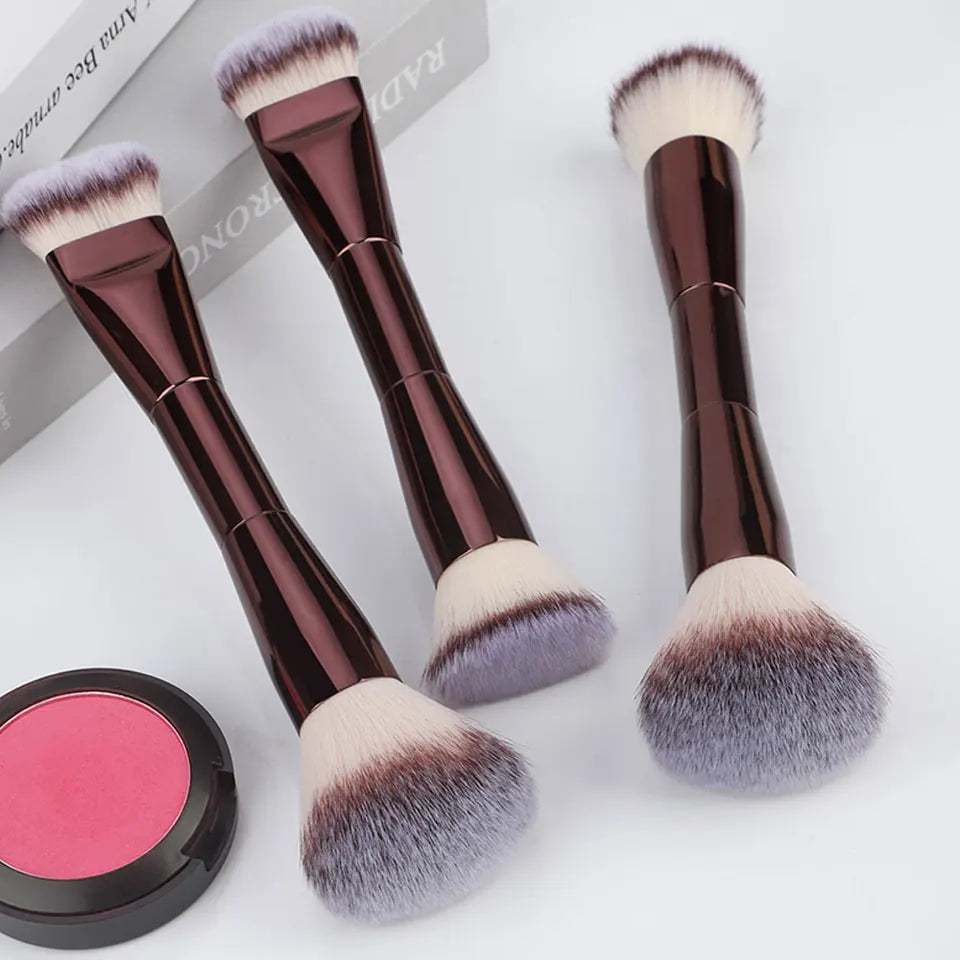 3 styles Double-headed Makeup Brush With Soft Bristles Foundation Brush Blush Brush BB Cream Makeup Brush Portable Makeup Tool