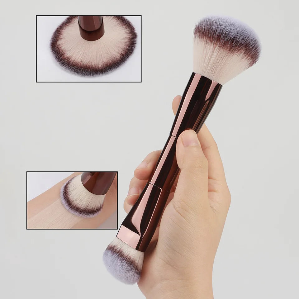 3 styles Double-headed Makeup Brush With Soft Bristles Foundation Brush Blush Brush BB Cream Makeup Brush Portable Makeup Tool