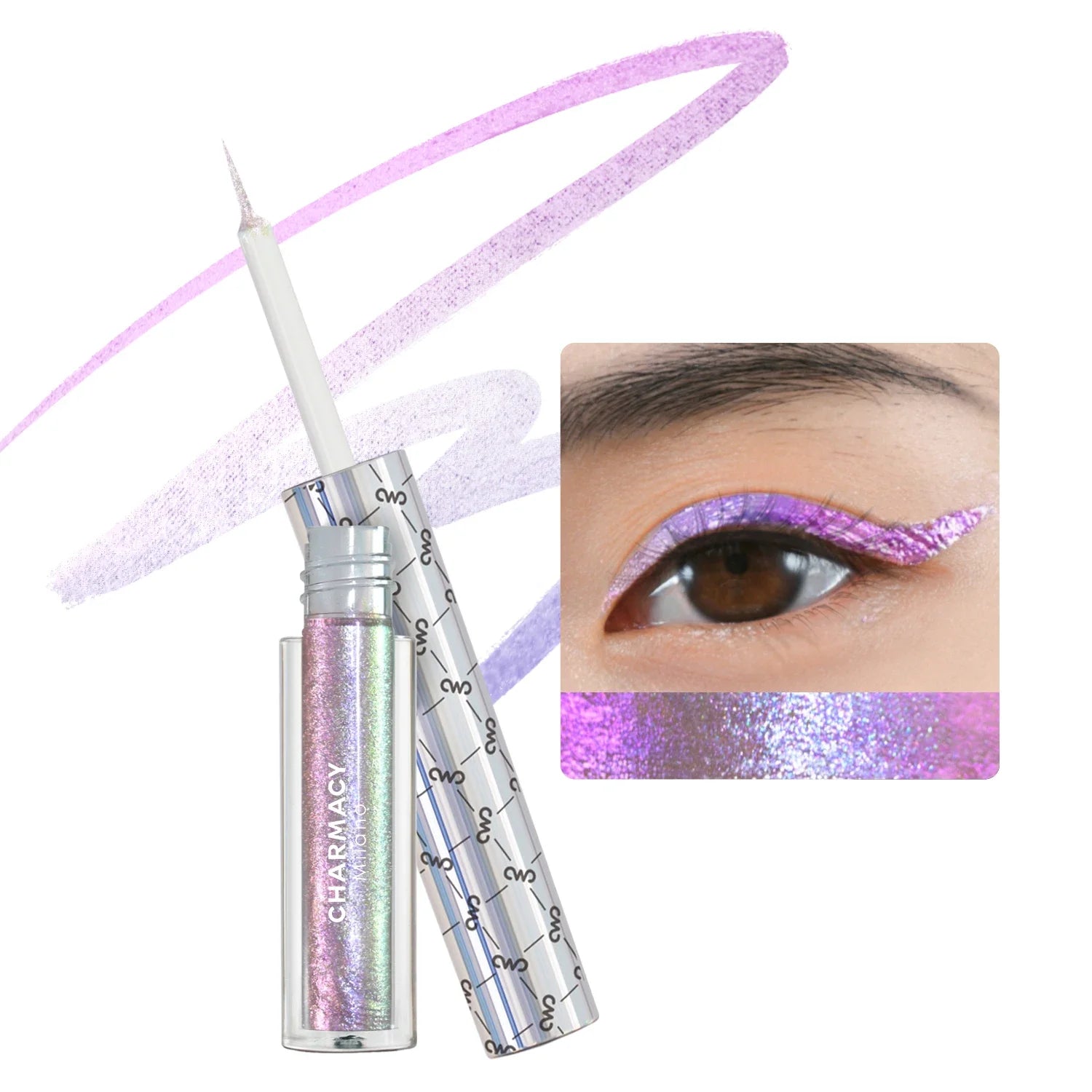 CHARMACY New Color Duochrome Glitter Liquid Eyeliner Waterproof Long-lasting Ultra-Fine Tip Smudge-proof Eye Liner Makeup