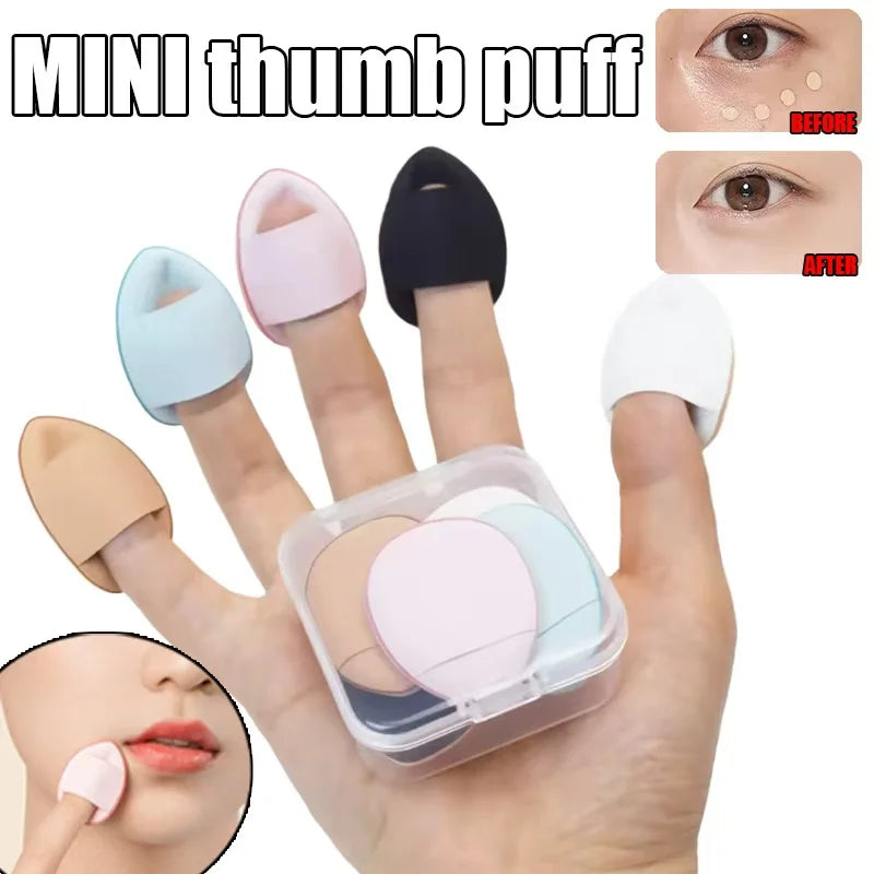 1/7/8Pcs Mini Finger Puff Foundation Small Air Cushion Powder Sponge Face Concealer BB Cream Cosmetic Applicator Makeup Tools