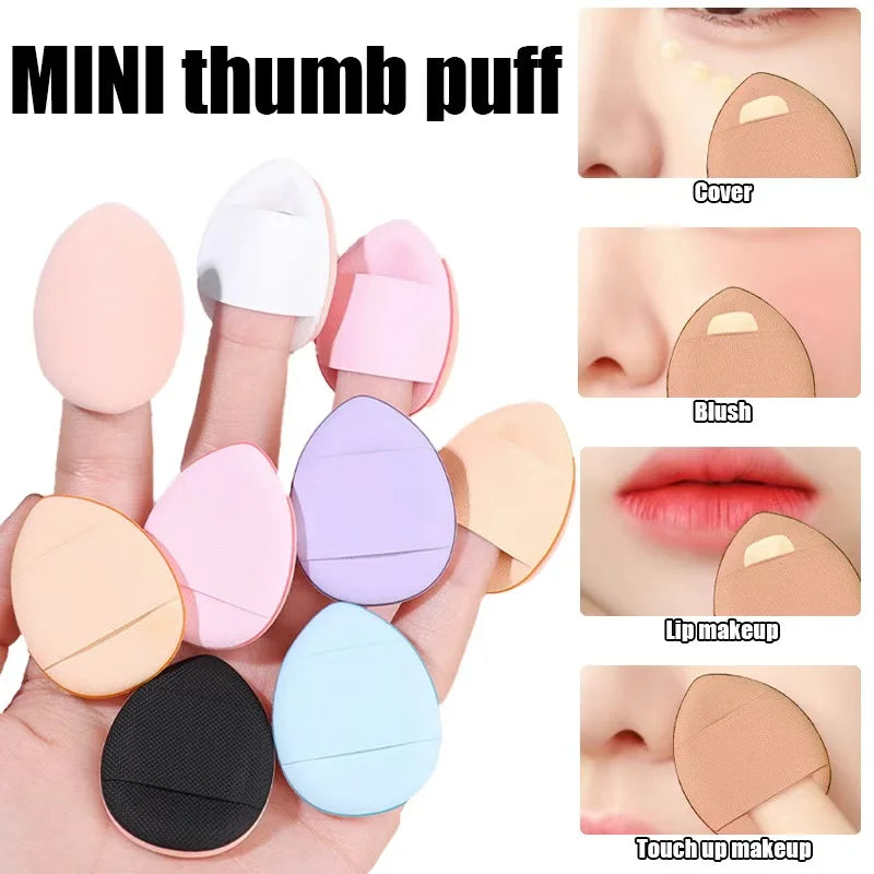 1/7/8Pcs Mini Finger Puff Foundation Small Air Cushion Powder Sponge Face Concealer BB Cream Cosmetic Applicator Makeup Tools