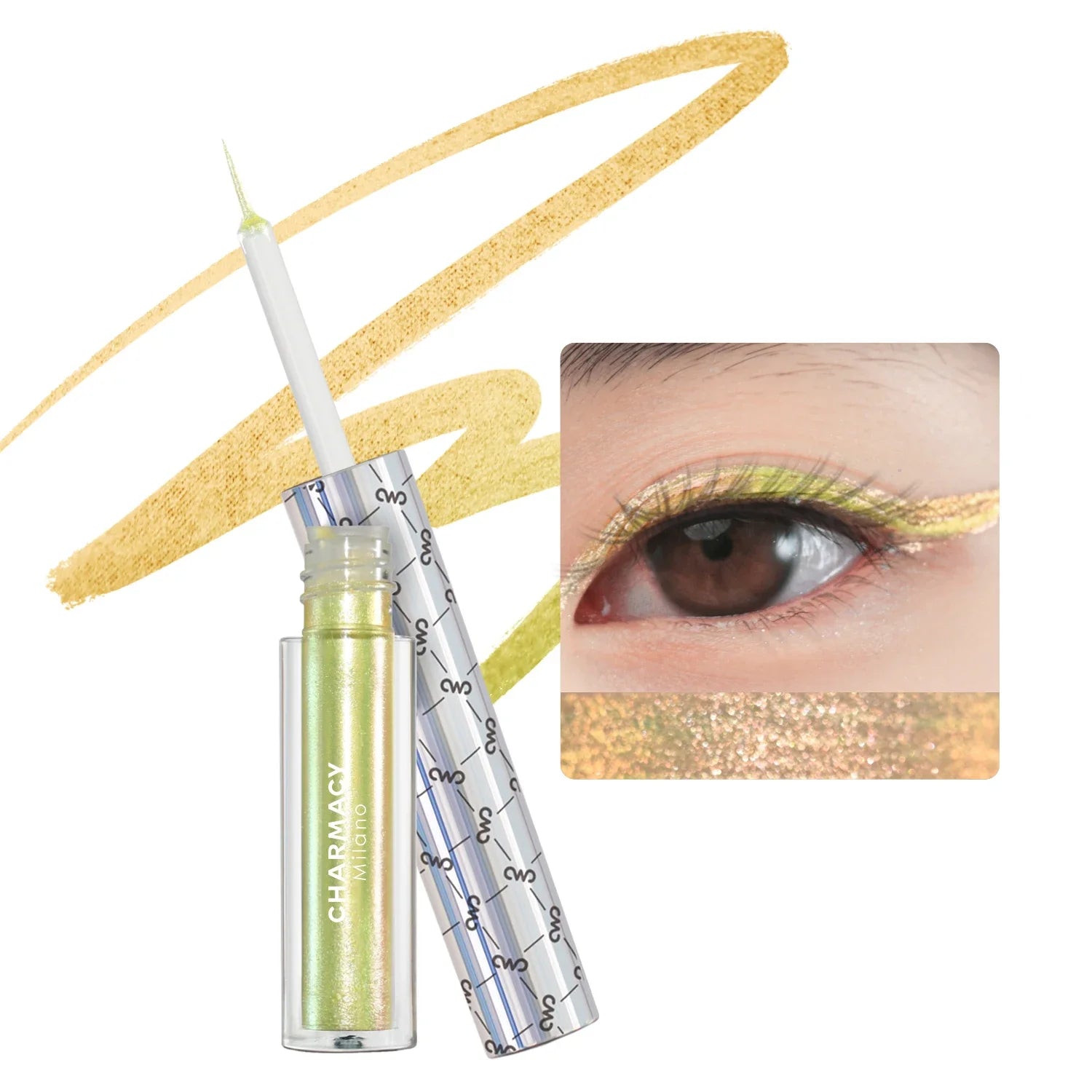 CHARMACY New Color Duochrome Glitter Liquid Eyeliner Waterproof Long-lasting Ultra-Fine Tip Smudge-proof Eye Liner Makeup