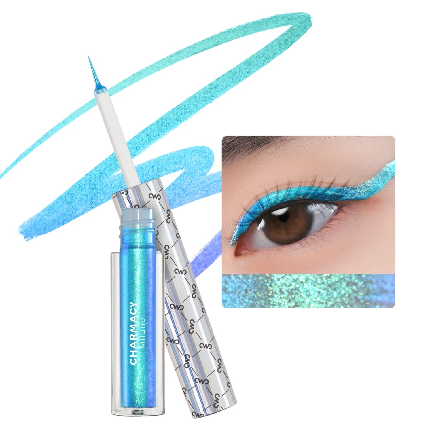 CHARMACY New Color Duochrome Glitter Liquid Eyeliner Waterproof Long-lasting Ultra-Fine Tip Smudge-proof Eye Liner Makeup