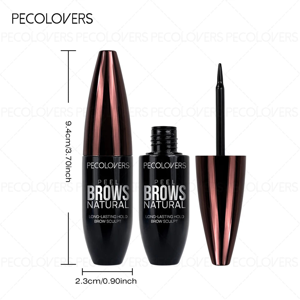 1Pc Pecolover Tattoo Eyebrow Gel, Waterproof, Semi-Permanent, Long-Lasting, Black Brown, Sweatproof, Film Forming, Tearing Off