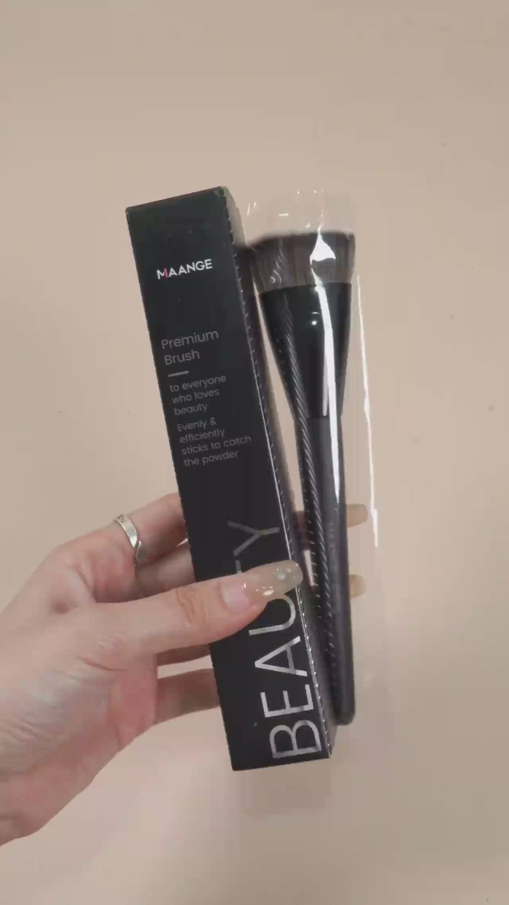 MAANGE Single Flat Round Tube Flat Head Foundation Brush With Box Powder Blush Concealer Makeup Brush Skin-friendly Makeup Tool